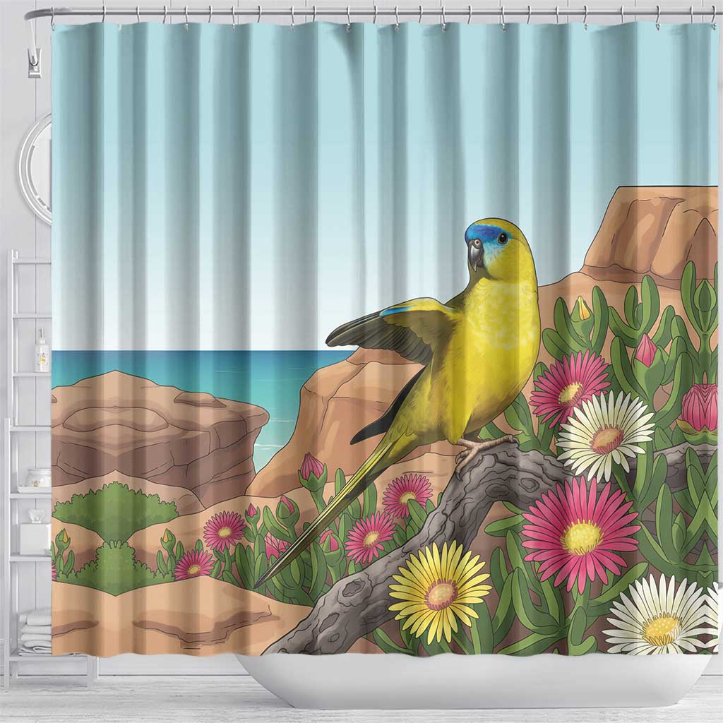 Australia Rock Parrot Shower Curtain Pigface Carpobrotus Rocky Island Vibes - Aussie Hoodie