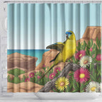 Australia Rock Parrot Shower Curtain Pigface Carpobrotus Rocky Island Vibes - Aussie Hoodie