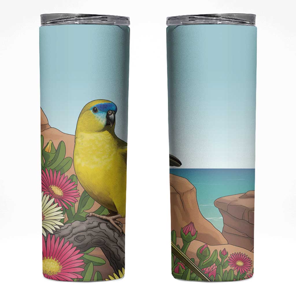 Australia Rock Parrot Skinny Tumbler Pigface Carpobrotus Rocky Island Vibes - Aussie Hoodie