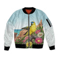 Australia Rock Parrot Sleeve Zip Bomber Jacket Pigface Carpobrotus Rocky Island Vibes - Aussie Hoodie