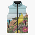 Australia Rock Parrot Sleeveless Puffer Jacket Pigface Carpobrotus Rocky Island Vibes - Aussie Hoodie
