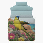Australia Rock Parrot Sleeveless Puffer Jacket Pigface Carpobrotus Rocky Island Vibes - Aussie Hoodie