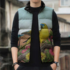 Australia Rock Parrot Sleeveless Puffer Jacket Pigface Carpobrotus Rocky Island Vibes - Aussie Hoodie