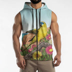 Australia Rock Parrot Sleeveless Zip Hoodie Pigface Carpobrotus Rocky Island Vibes - Aussie Hoodie