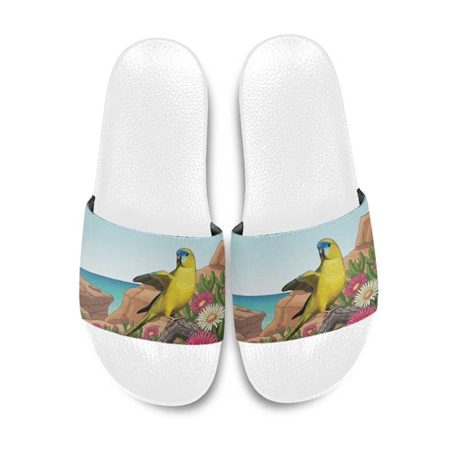 Australia Rock Parrot Slide Sandals Pigface Carpobrotus Rocky Island Vibes - Aussie Hoodie