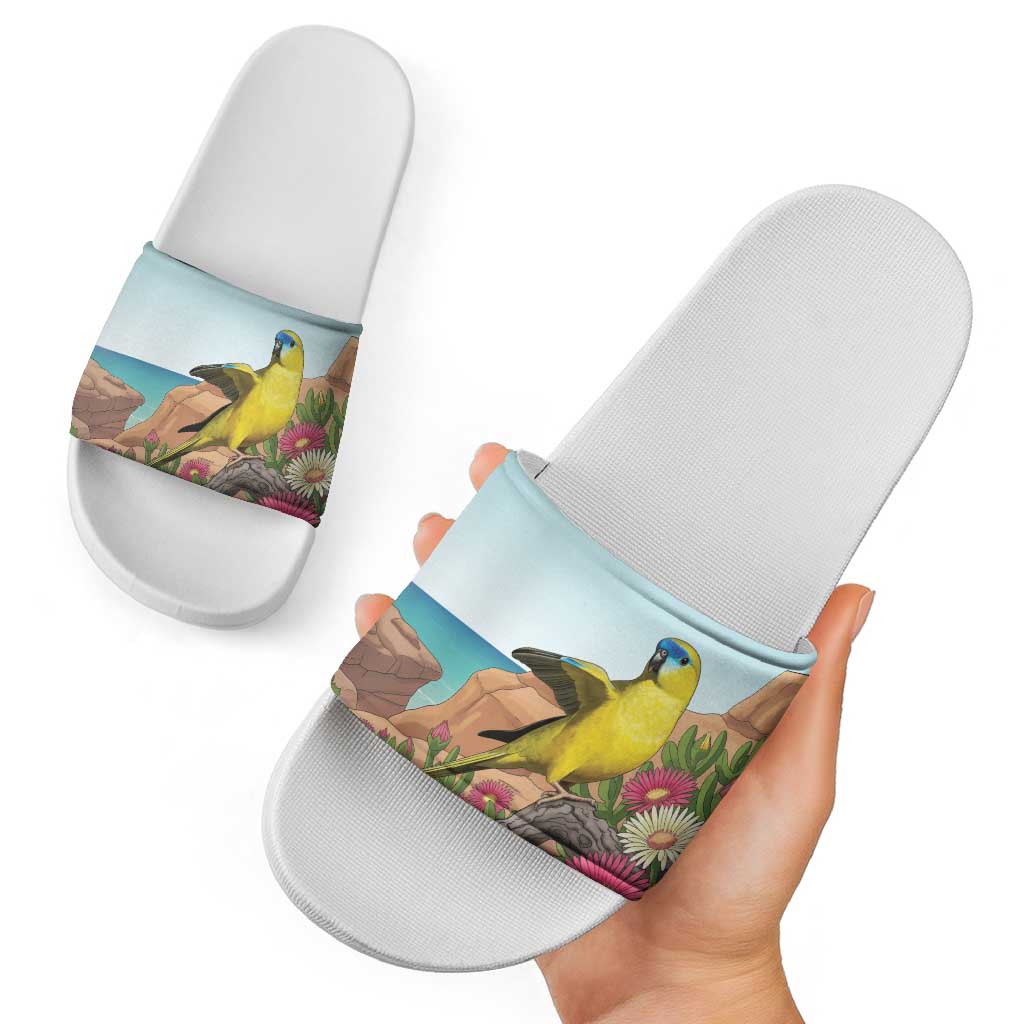 Australia Rock Parrot Slide Sandals Pigface Carpobrotus Rocky Island Vibes - Aussie Hoodie