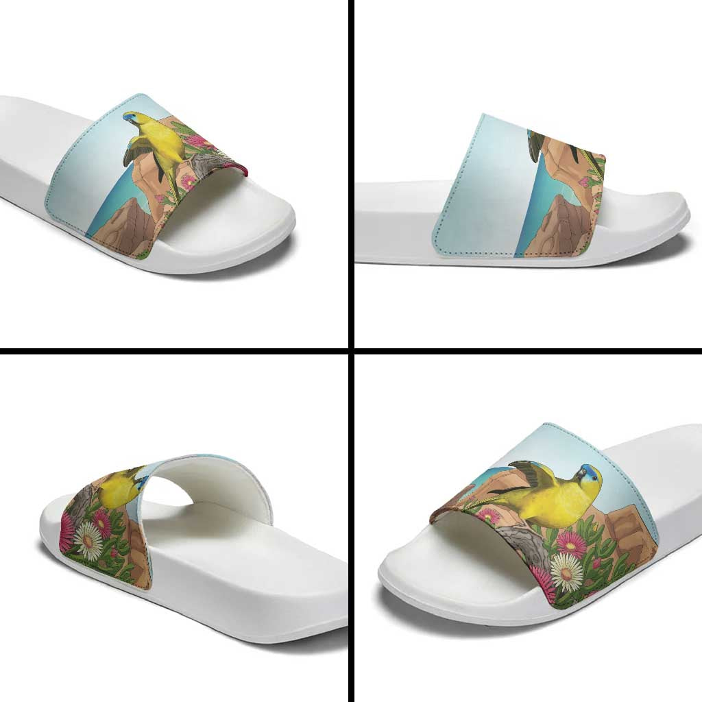 Australia Rock Parrot Slide Sandals Pigface Carpobrotus Rocky Island Vibes - Aussie Hoodie