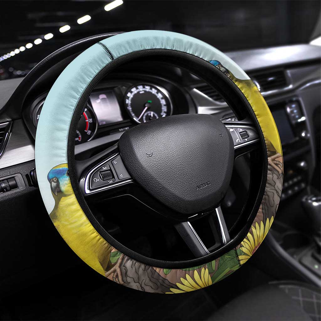 Australia Rock Parrot Steering Wheel Cover Pigface Carpobrotus Rocky Island Vibes - Aussie Hoodie