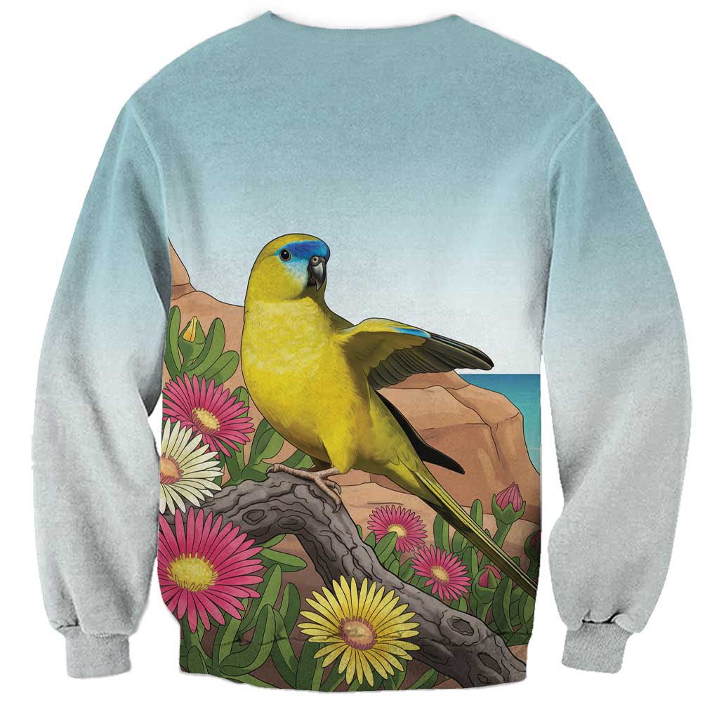 Australia Rock Parrot Sweatshirt Pigface Carpobrotus Rocky Island Vibes - Aussie Hoodie