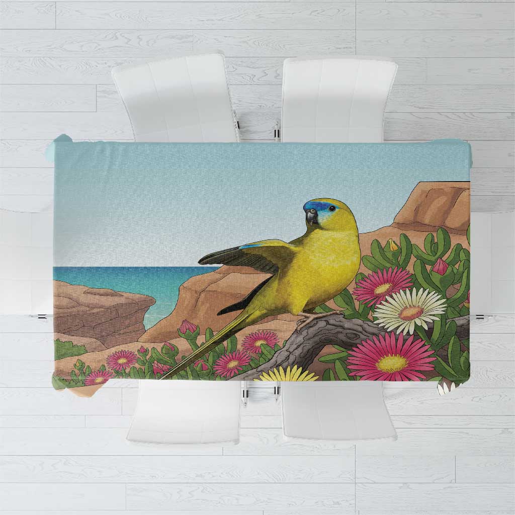 Australia Rock Parrot Tablecloth Pigface Carpobrotus Rocky Island Vibes - Aussie Hoodie