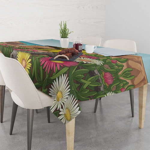 Australia Rock Parrot Tablecloth Pigface Carpobrotus Rocky Island Vibes - Aussie Hoodie