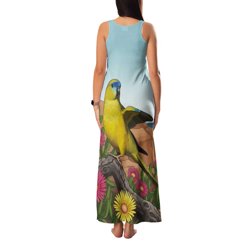 Australia Rock Parrot Tank Maxi Dress Pigface Carpobrotus Rocky Island Vibes - Aussie Hoodie