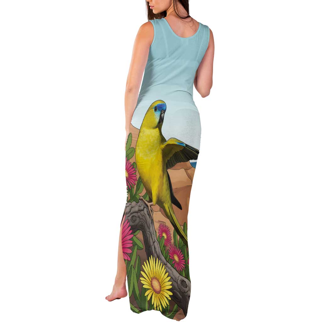 Australia Rock Parrot Tank Maxi Dress Pigface Carpobrotus Rocky Island Vibes - Aussie Hoodie