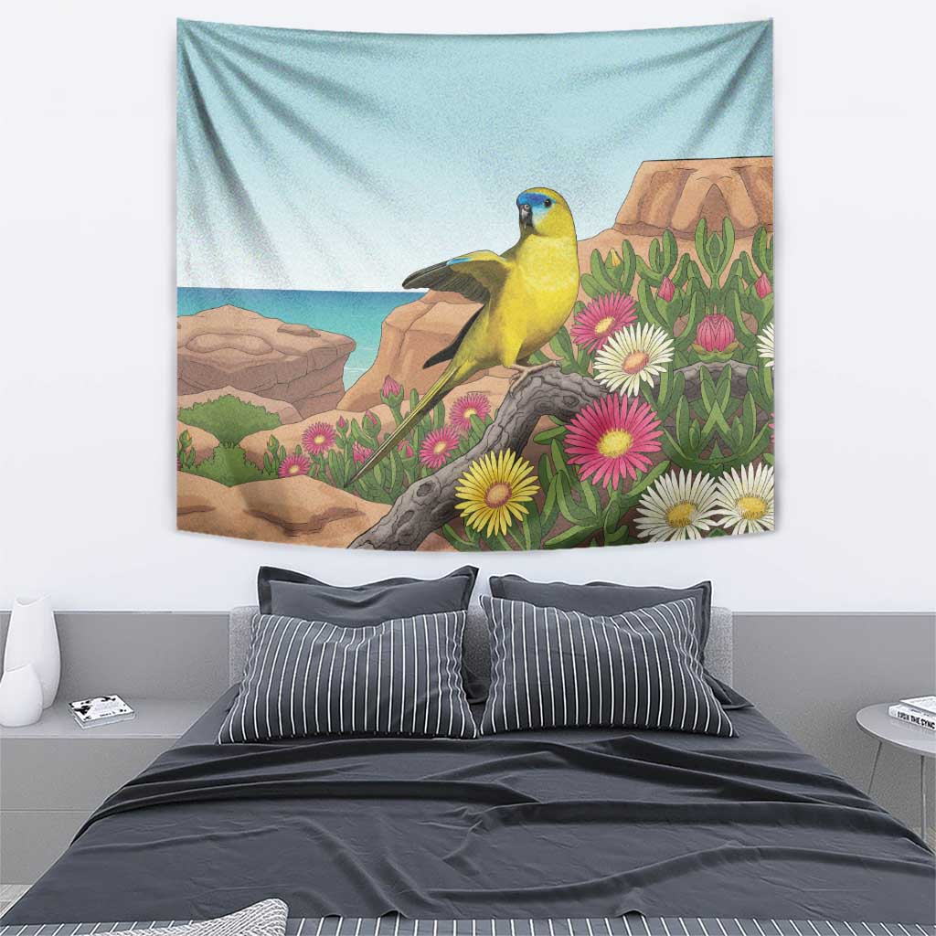 Australia Rock Parrot Tapestry Pigface Carpobrotus Rocky Island Vibes - Aussie Hoodie