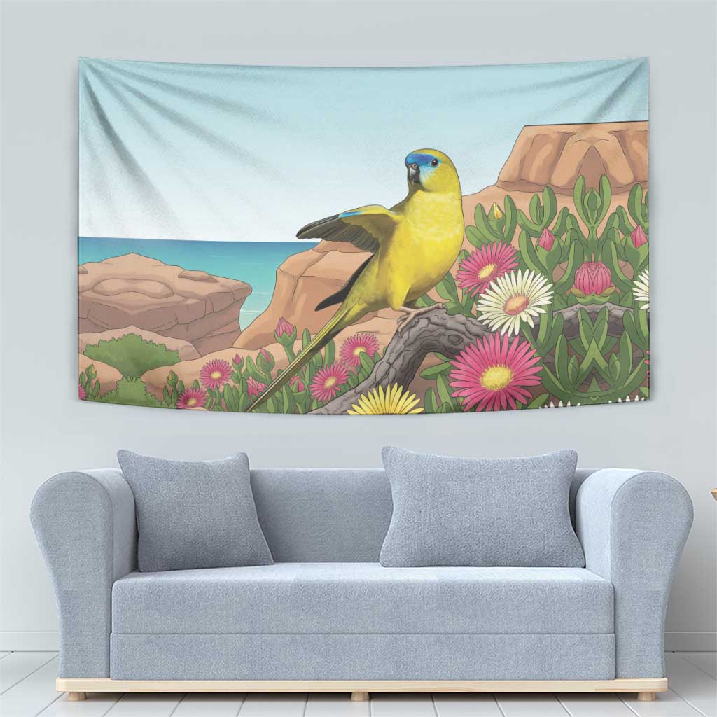 Australia Rock Parrot Tapestry Pigface Carpobrotus Rocky Island Vibes - Aussie Hoodie