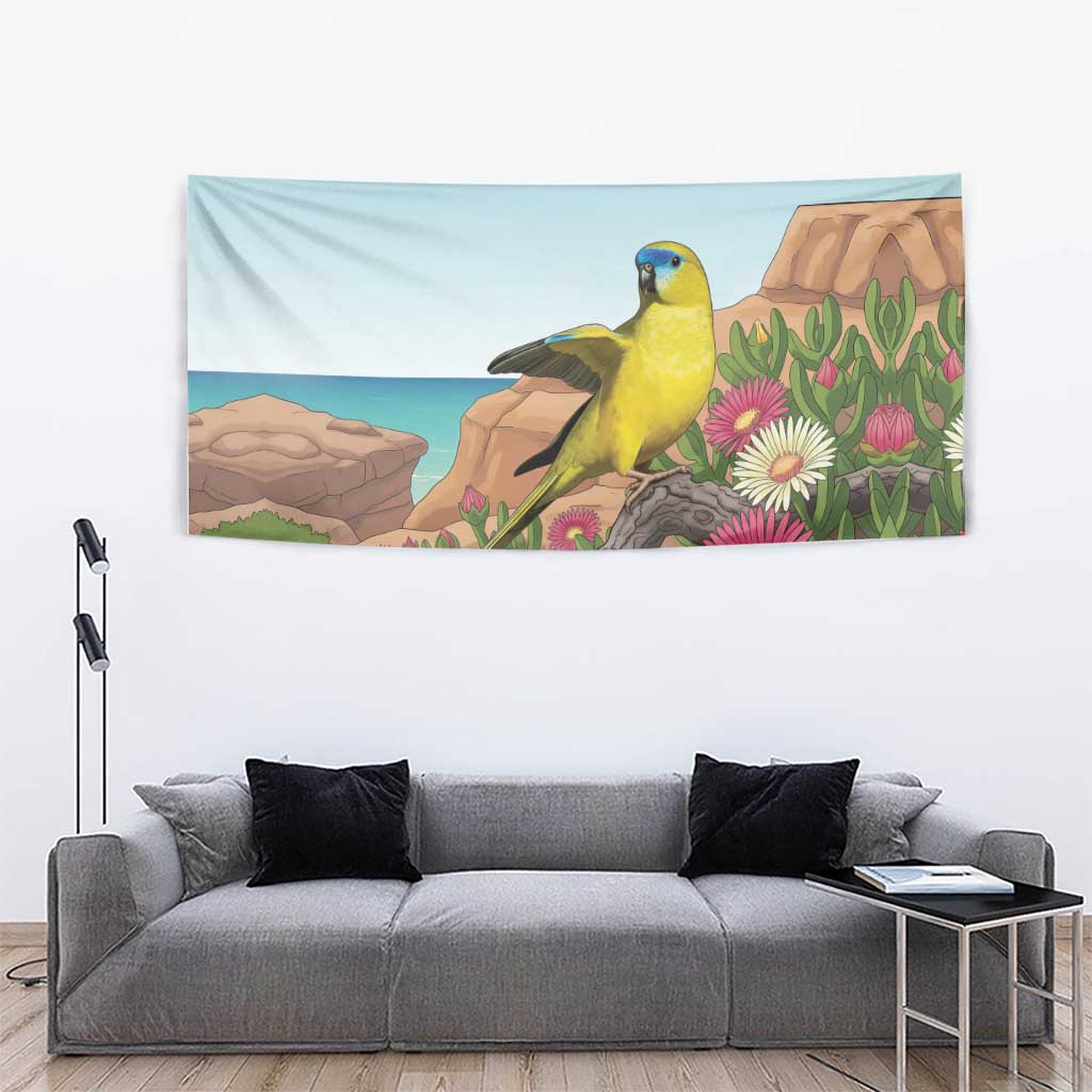 Australia Rock Parrot Tapestry Pigface Carpobrotus Rocky Island Vibes - Aussie Hoodie
