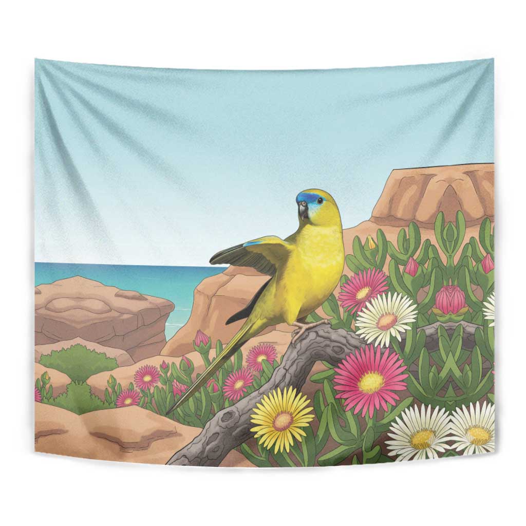 Australia Rock Parrot Tapestry Pigface Carpobrotus Rocky Island Vibes - Aussie Hoodie