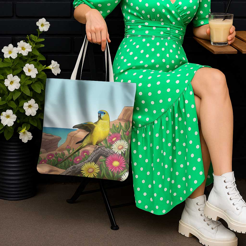 Australia Rock Parrot Tote Bag Pigface Carpobrotus Rocky Island Vibes - Aussie Hoodie