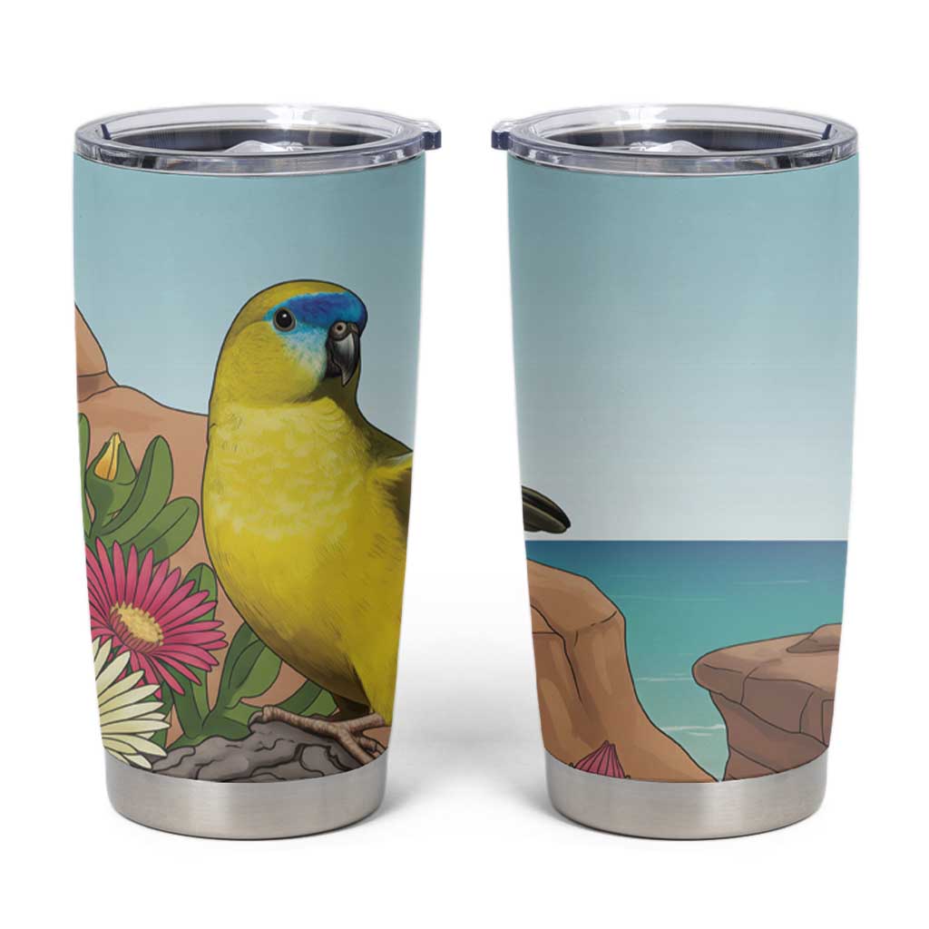 Australia Rock Parrot Tumbler Cup Pigface Carpobrotus Rocky Island Vibes - Aussie Hoodie