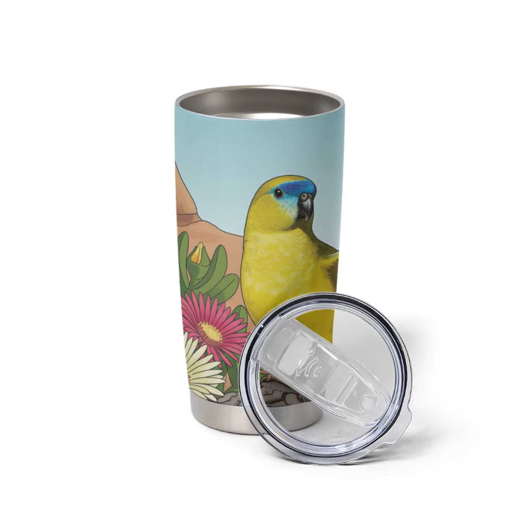 Australia Rock Parrot Tumbler Cup Pigface Carpobrotus Rocky Island Vibes - Aussie Hoodie