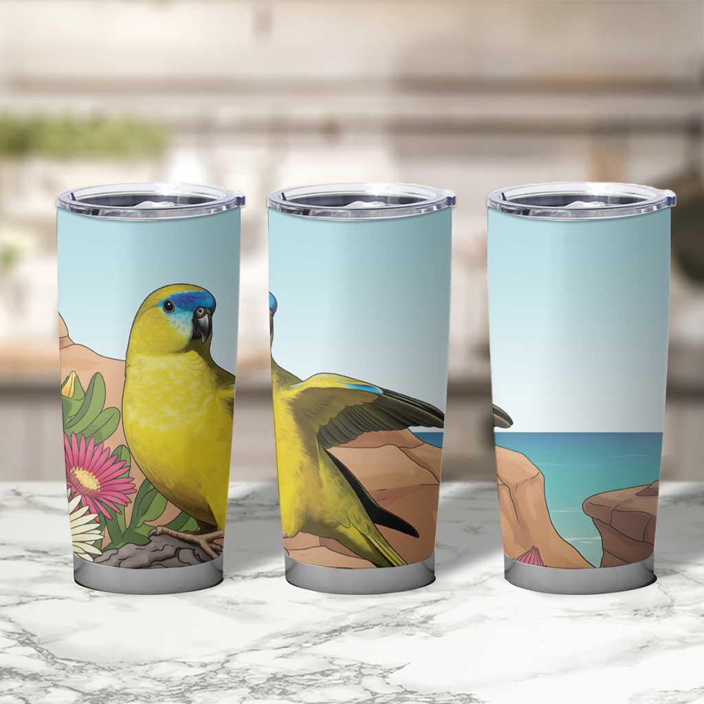 Australia Rock Parrot Tumbler Cup Pigface Carpobrotus Rocky Island Vibes - Aussie Hoodie