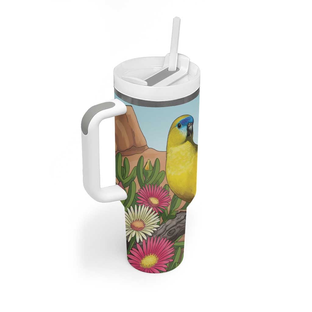 Australia Rock Parrot Tumbler With Handle Pigface Carpobrotus Rocky Island Vibes - Aussie Hoodie