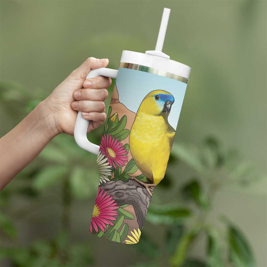 Australia Rock Parrot Tumbler With Handle Pigface Carpobrotus Rocky Island Vibes - Aussie Hoodie