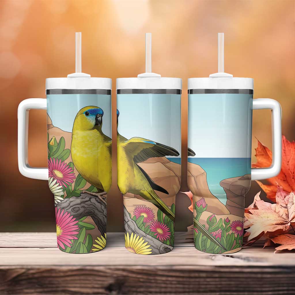 Australia Rock Parrot Tumbler With Handle Pigface Carpobrotus Rocky Island Vibes - Aussie Hoodie