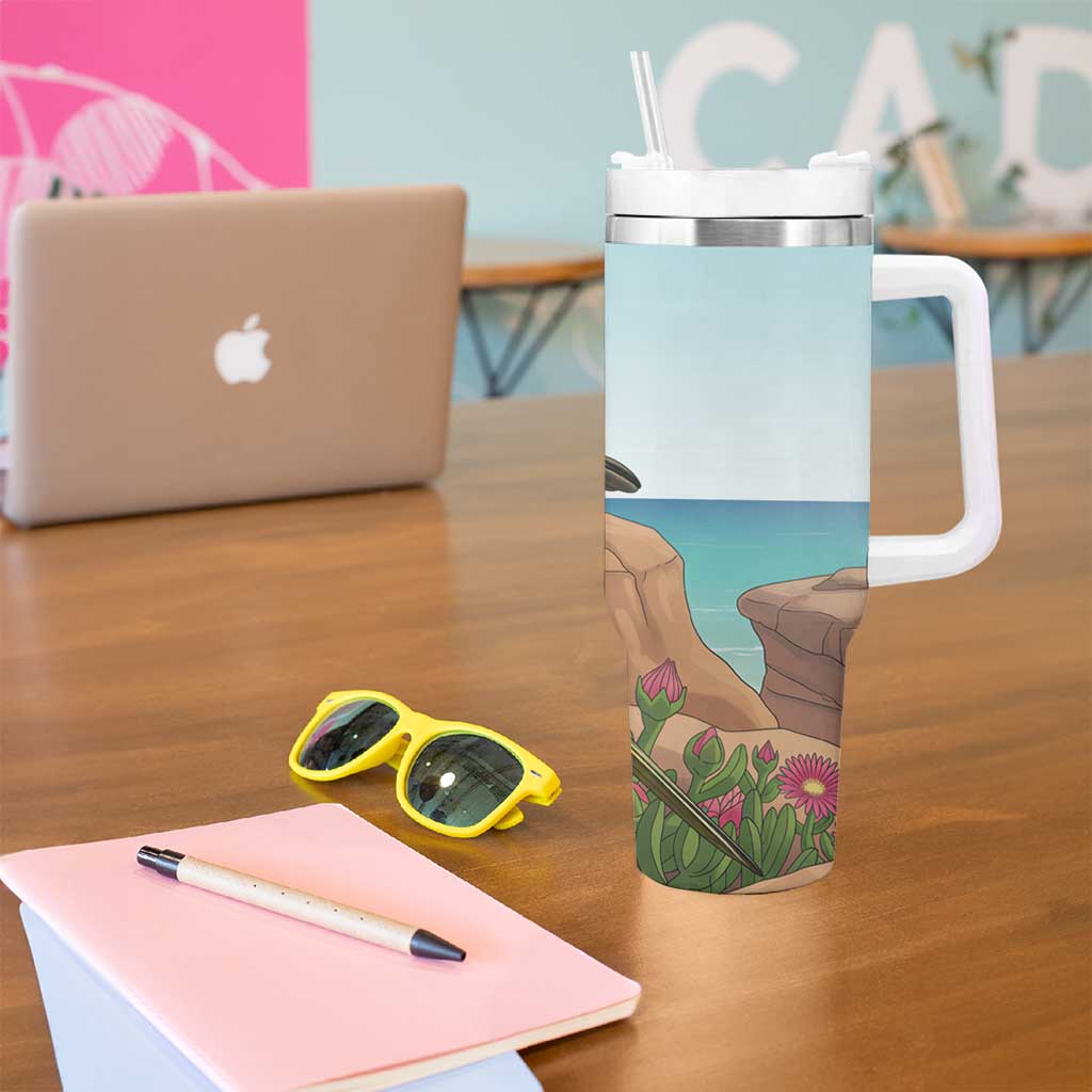 Australia Rock Parrot Tumbler With Handle Pigface Carpobrotus Rocky Island Vibes - Aussie Hoodie