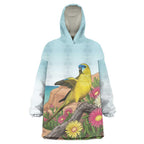 Australia Rock Parrot Wearable Blanket Hoodie Pigface Carpobrotus Rocky Island Vibes - Aussie Hoodie