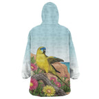 Australia Rock Parrot Wearable Blanket Hoodie Pigface Carpobrotus Rocky Island Vibes - Aussie Hoodie