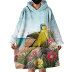 Australia Rock Parrot Wearable Blanket Hoodie Pigface Carpobrotus Rocky Island Vibes - Aussie Hoodie