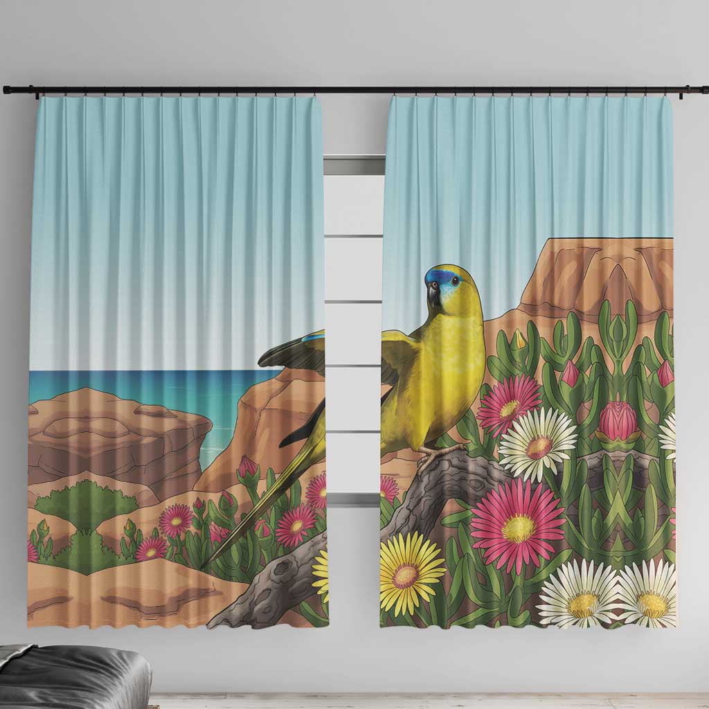 Australia Rock Parrot Window Curtain Pigface Carpobrotus Rocky Island Vibes - Aussie Hoodie