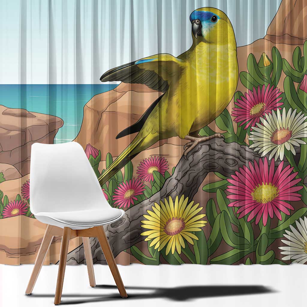 Australia Rock Parrot Window Curtain Pigface Carpobrotus Rocky Island Vibes - Aussie Hoodie