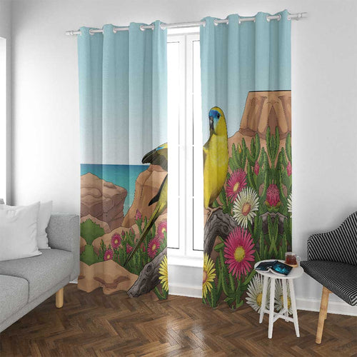 Australia Rock Parrot Window Curtain Pigface Carpobrotus Rocky Island Vibes - Aussie Hoodie