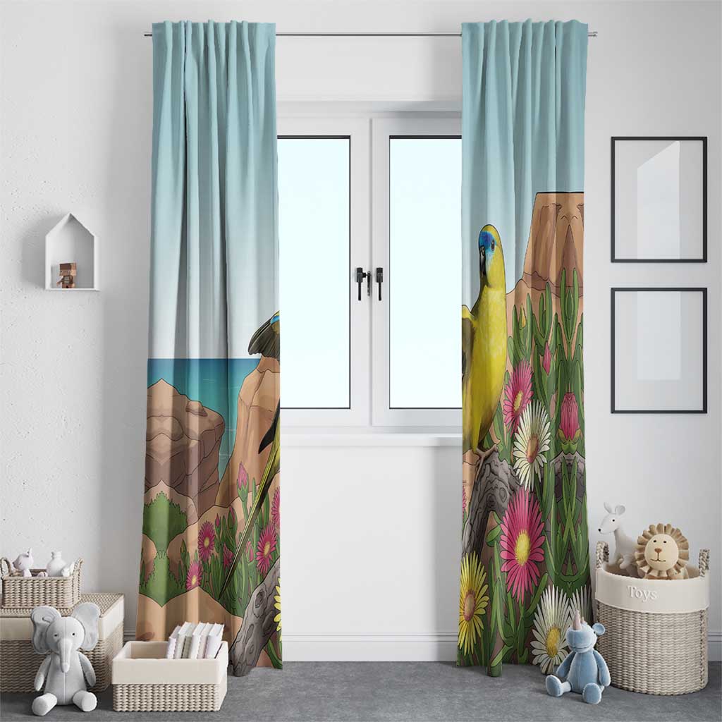 Australia Rock Parrot Window Curtain Pigface Carpobrotus Rocky Island Vibes - Aussie Hoodie