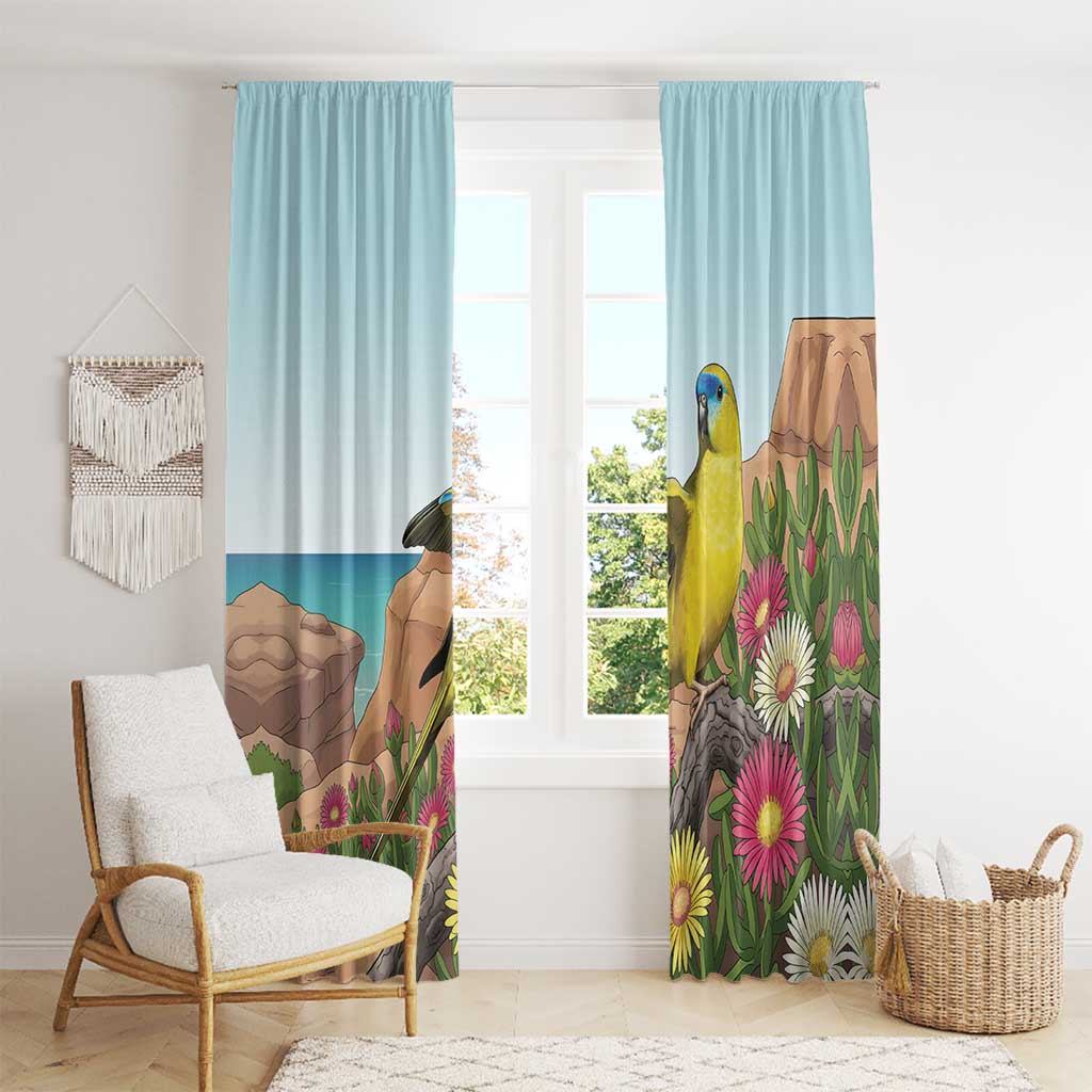 Australia Rock Parrot Window Curtain Pigface Carpobrotus Rocky Island Vibes - Aussie Hoodie