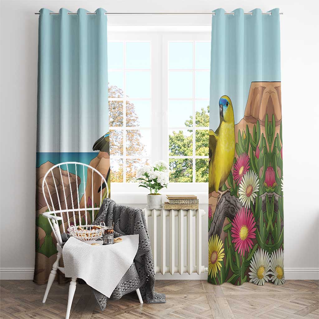 Australia Rock Parrot Window Curtain Pigface Carpobrotus Rocky Island Vibes - Aussie Hoodie