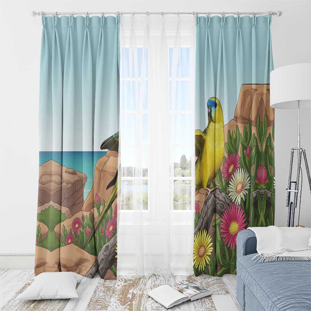 Australia Rock Parrot Window Curtain Pigface Carpobrotus Rocky Island Vibes - Aussie Hoodie