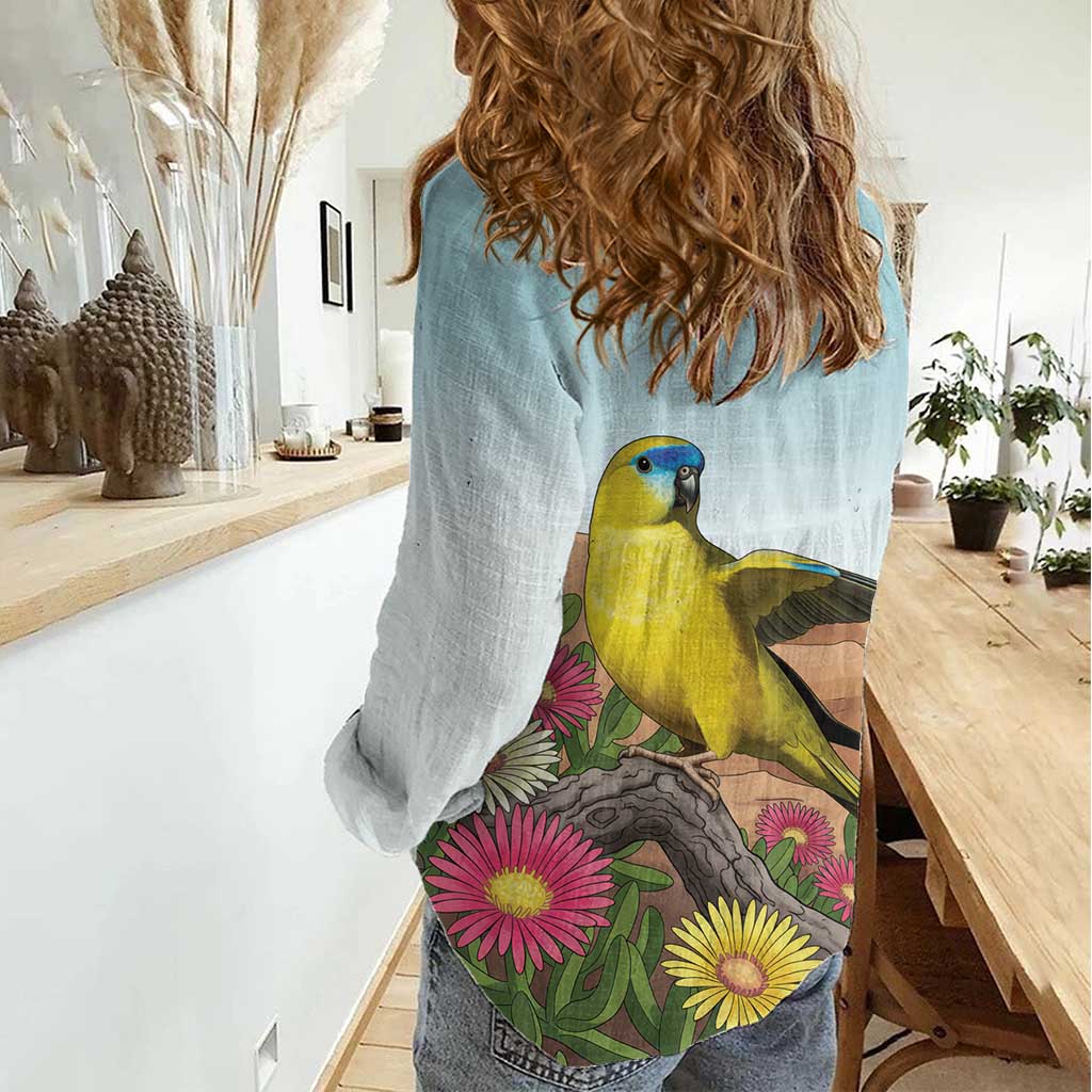 Australia Rock Parrot Women Casual Shirt Pigface Carpobrotus Rocky Island Vibes - Aussie Hoodie