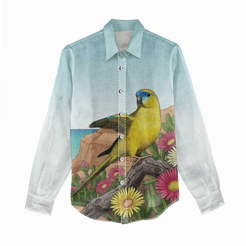 Australia Rock Parrot Women Casual Shirt Pigface Carpobrotus Rocky Island Vibes - Aussie Hoodie
