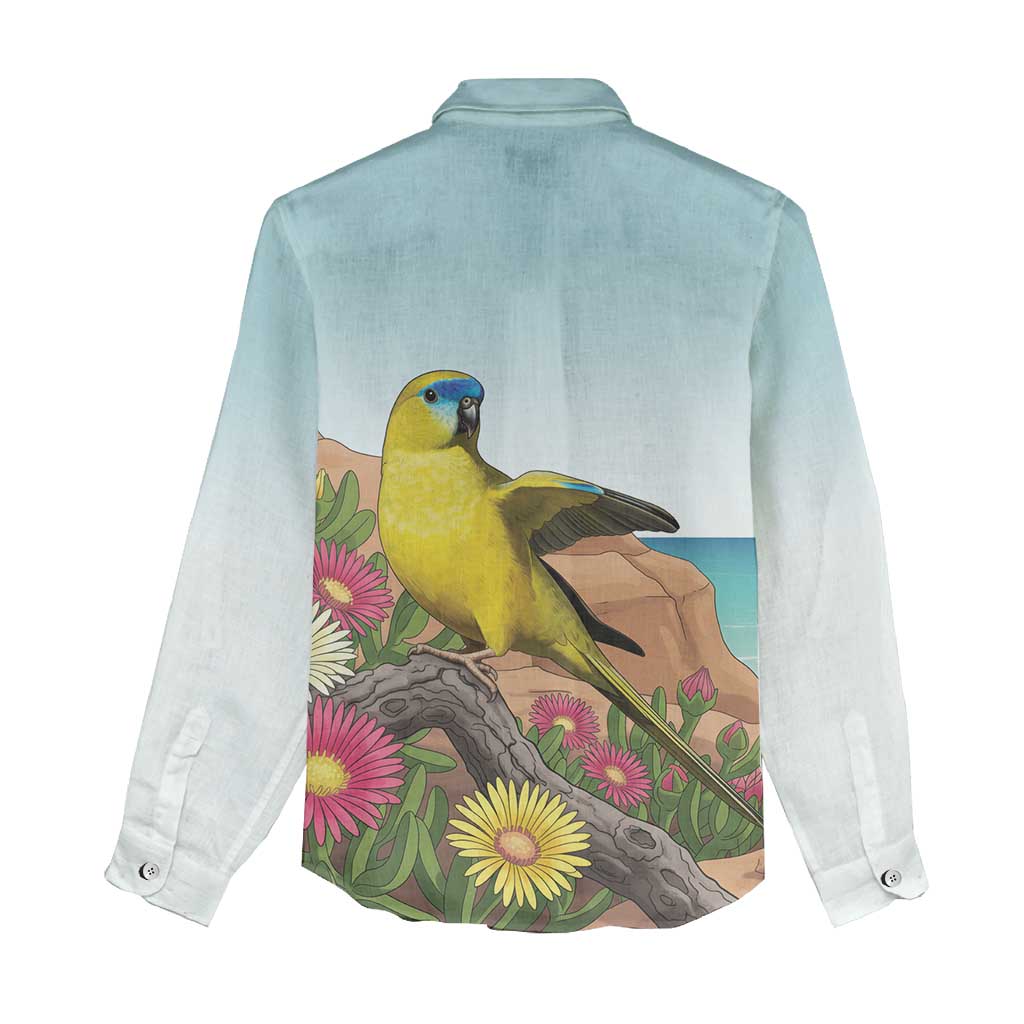 Australia Rock Parrot Women Casual Shirt Pigface Carpobrotus Rocky Island Vibes - Aussie Hoodie