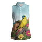 Australia Rock Parrot Women Sleeveless Polo Shirt Pigface Carpobrotus Rocky Island Vibes - Aussie Hoodie