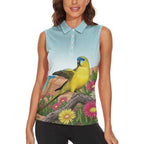 Australia Rock Parrot Women Sleeveless Polo Shirt Pigface Carpobrotus Rocky Island Vibes - Aussie Hoodie