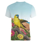 Australia Rock Parrot Women V-Neck T-Shirt Pigface Carpobrotus Rocky Island Vibes - Aussie Hoodie