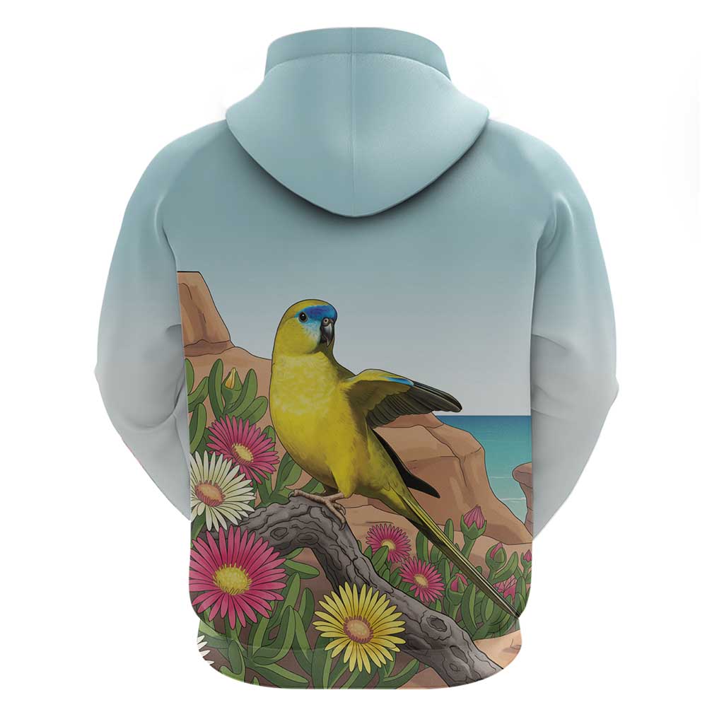 Australia Rock Parrot Zip Hoodie Pigface Carpobrotus Rocky Island Vibes - Aussie Hoodie