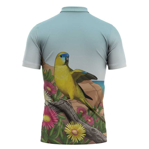 Australia Rock Parrot Zipper Polo Shirt Pigface Carpobrotus Rocky Island Vibes - Aussie Hoodie