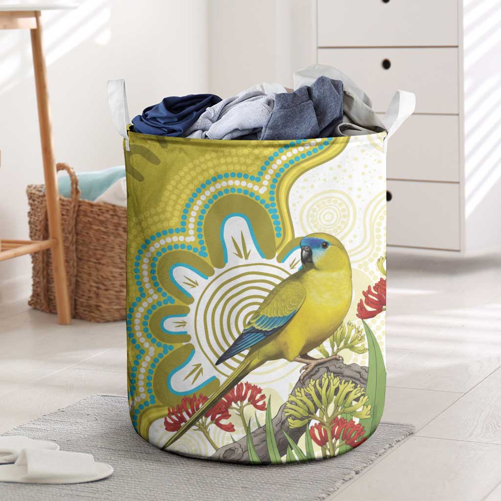 Australia Rock Parrot Laundry Basket Kangaroo Paws Indigenous Art - Aussie Hoodie