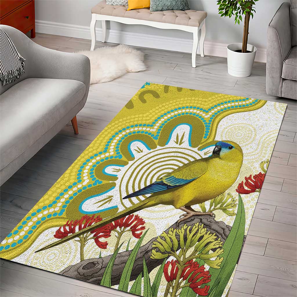 Australia Rock Parrot Area Rug Kangaroo Paws Indigenous Art - Aussie Hoodie