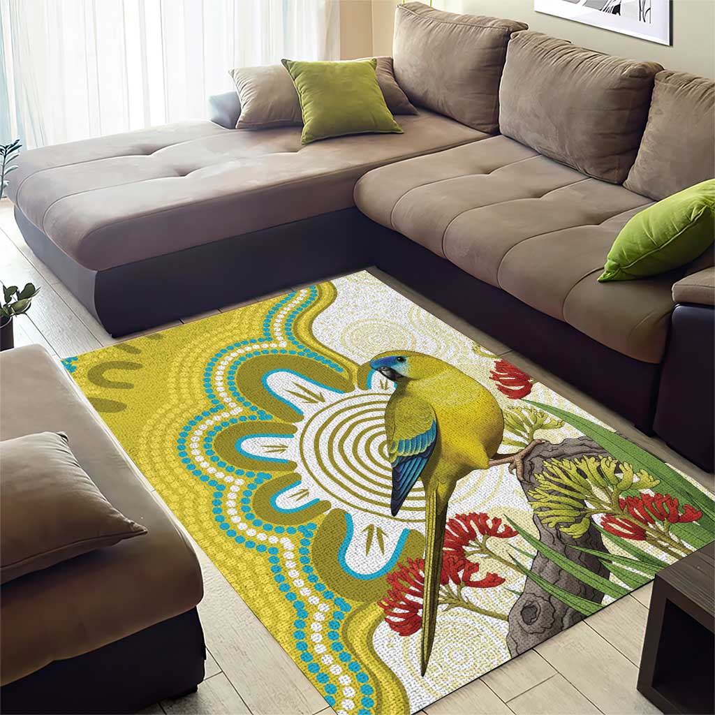Australia Rock Parrot Area Rug Kangaroo Paws Indigenous Art - Aussie Hoodie